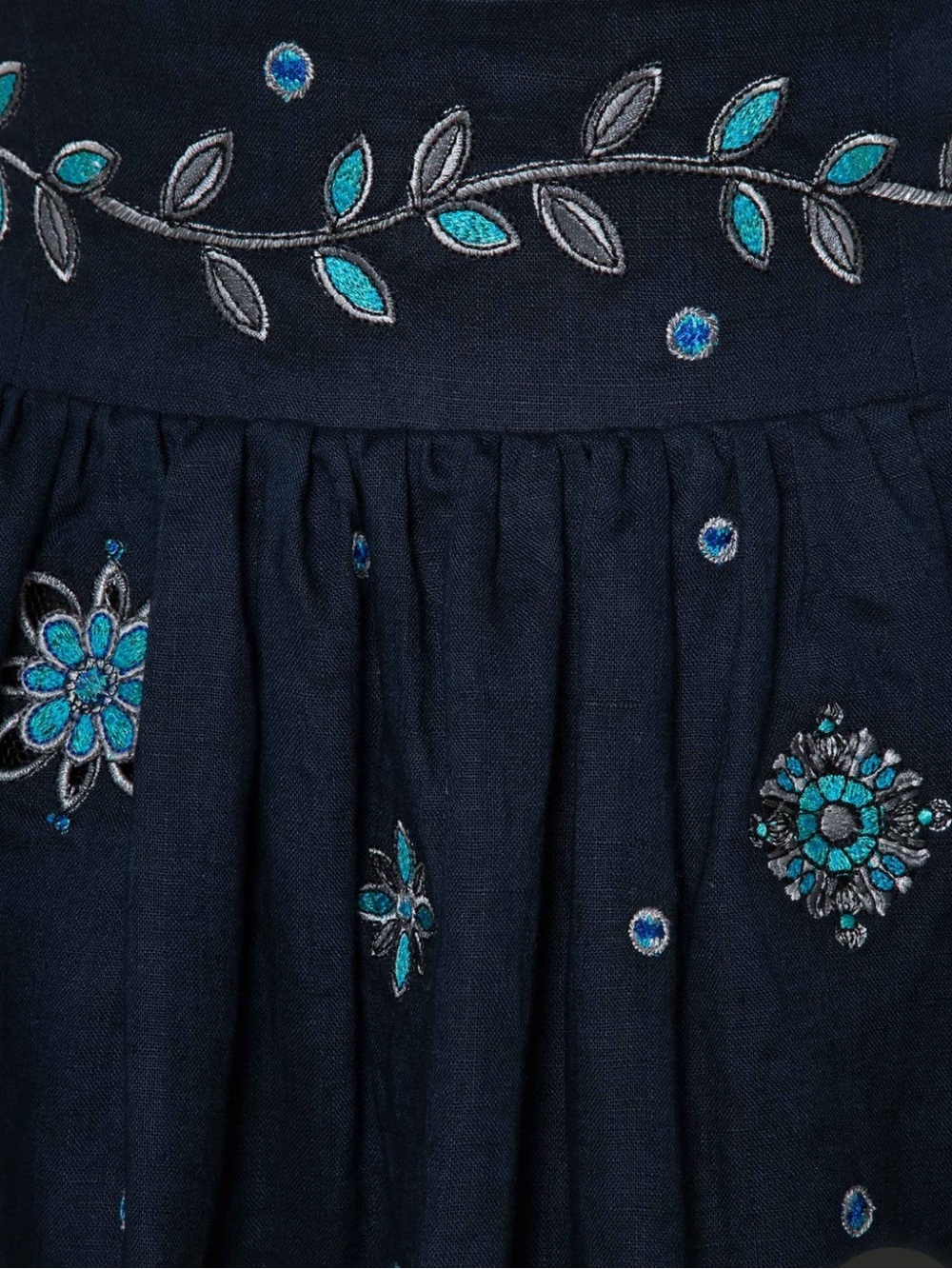 Agua by Agua Bendita Nori Relicario Embroidered Linen Mini Skirt NWT Sz S - Picture 5 of 15